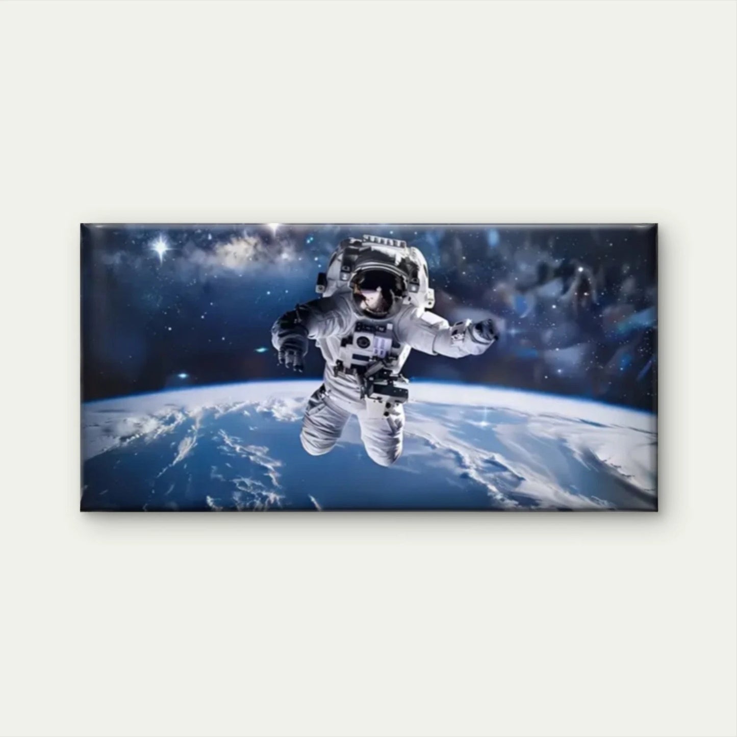 Astronaut Space Earth Wall Art Canvas Office Home Room Framed 120x60cm