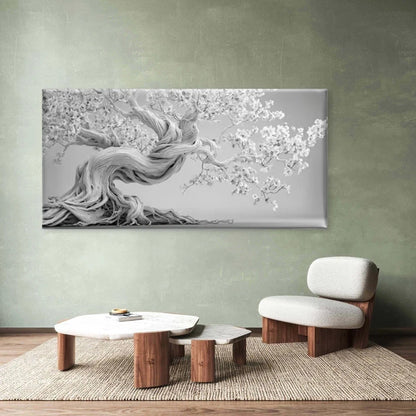 Twisted Tree Black & White Wall Art Canvas Office Home Room Framed 120x60cm