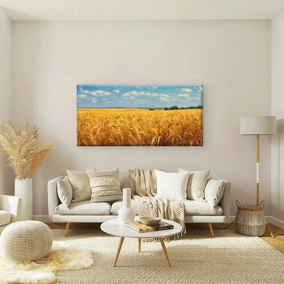 Wheat Field Natural Landscape Wall Art Canvas Office Home Room Framed 120x60cm