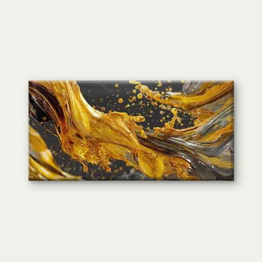 Abstract Golden Black White Wall Art Canvas Office Home Room Framed 120x60cm