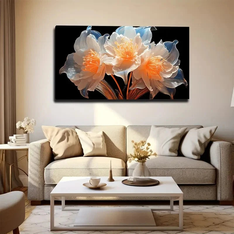 Ball Of Crystal Clear Flowers Wall Art Canvas Office Home Room Framed 120x60cm