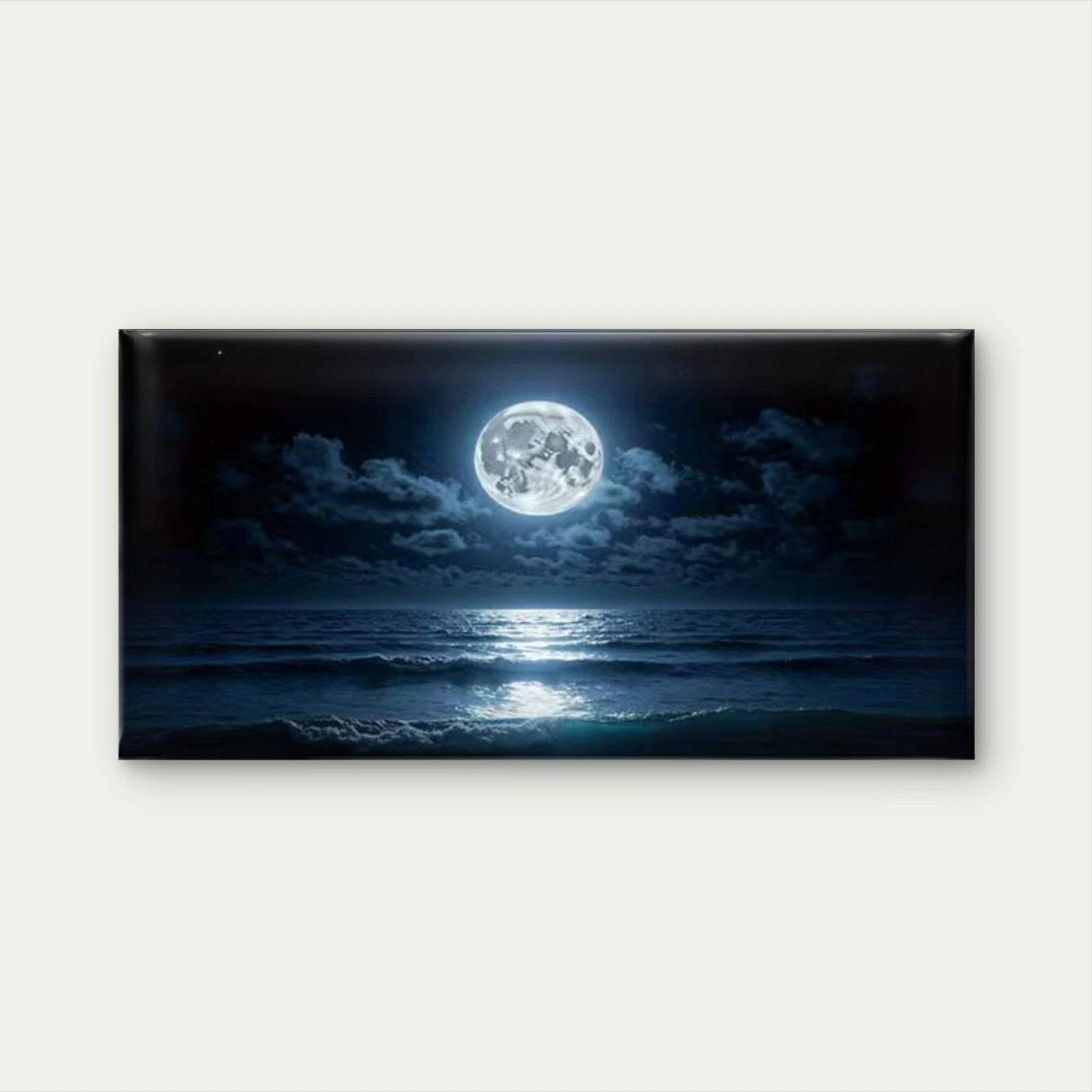 Midnight Ocean Horizon Wall Art Canvas Office Home Room Framed 120x60cm - Bella Home Decor