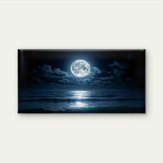 Midnight Ocean Horizon Wall Art Canvas Office Home Room Framed 120x60cm
