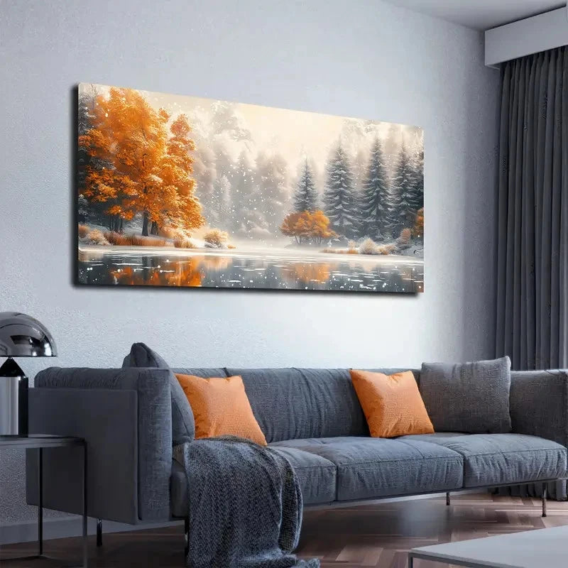 Winter Maple Forest Suitable Wall Art canvas office home room framed 120x60cm
