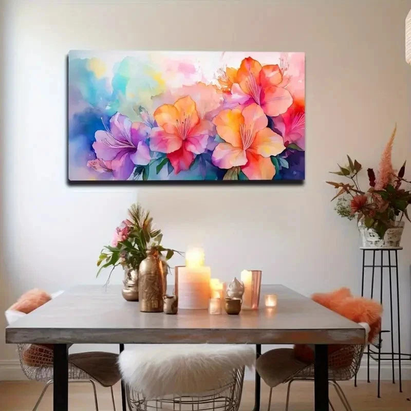 Wildflower Romantic Spaces Wall Art Canvas Office Home Room Framed 120x60cm