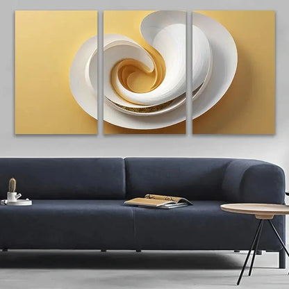 3pcs White And Golden Sculpture Wall Art Set Canvas Framed 60x90cm - High Quality Print 100% Australian Made Wall Canvas Ready to Hang