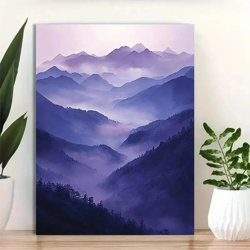 Beautiful Abstract Watercolor Landscape Painting 40x60cm Metal Print Ready to Hang