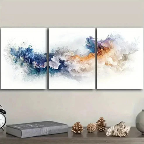 3pcs Abstract Colorful Paint Splash Wall Art Set Canvas Unframed - High Quality Print 100% Australian Made Wall Canvas - Bella Home Decor