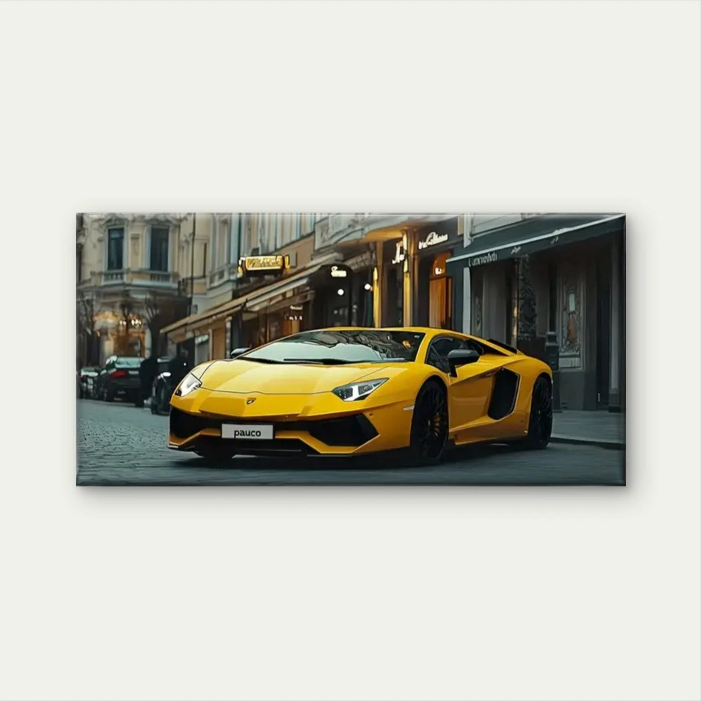 New Supercars Yellow Lambo Wall Art Canvas Office Home Room Framed 120x60cm