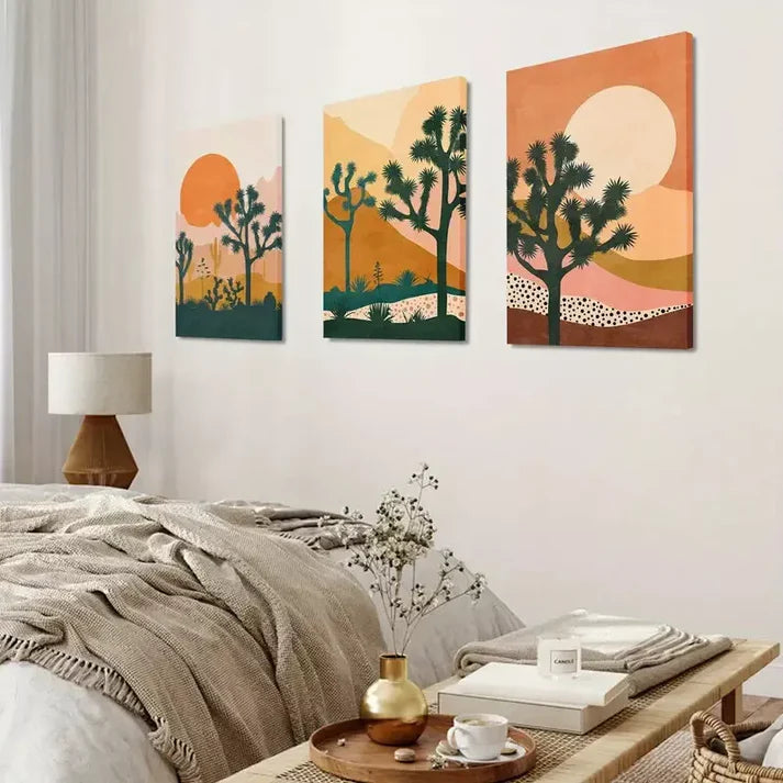 3pcs Joshua Tree Art Print Large Bohemian Wall Art Canvas Unframed - High Quality Print 100% Australian Made Wall Canvas
