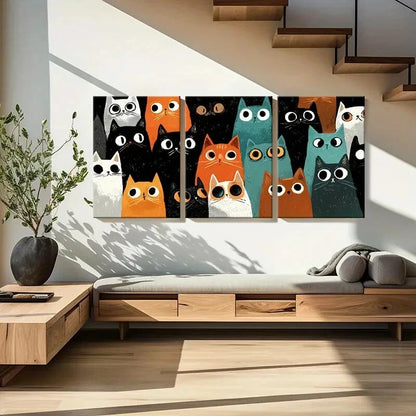 3pcs Colorful Artistic Design Playful Modern Metal Print Ready to Hang Art - Bella Home Decor