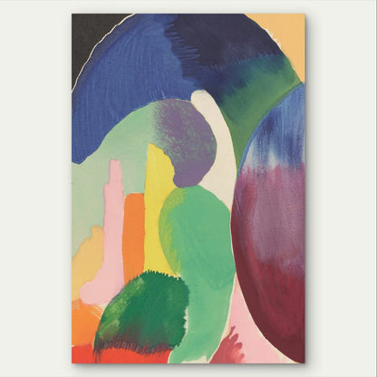 Abstract Colourful Vibrant Shapes 40x60cm Metal Print Ready to Hang