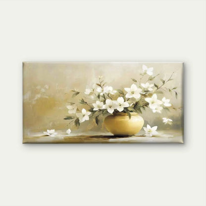 Serene Blossoms in Gold Wall Art Canvas Office Home Room Framed 120x60cm - Bella Home Decor