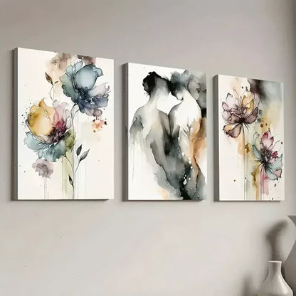 3pcs Modern Love Embraces Abstract Figure Art Set Canvas Unframed - High Quality Print 100% Australian Made Wall Canvas