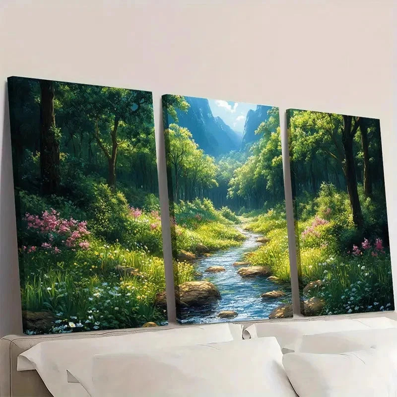 3pcs Jungle Fantasy Art JF  Wall Art Set Canvas Framed 60x90cm - High Quality Print 100% Australian Made Wall Canvas Ready to Hang