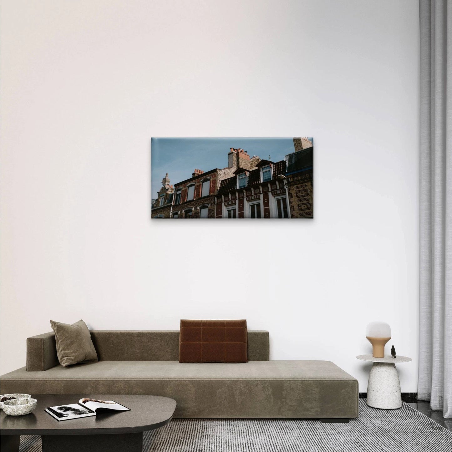 Vintage European City Architecture Wall Art Canvas Office Home Framed 120x60cm