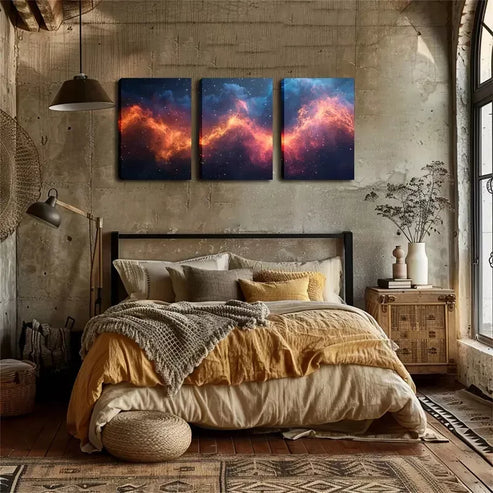 3pcs Abstract Cloud And Light Wall Art Set Wall Art Canvas Unframed - High Quality Print 100% Australian Made Wall Canvas - Bella Home Decor