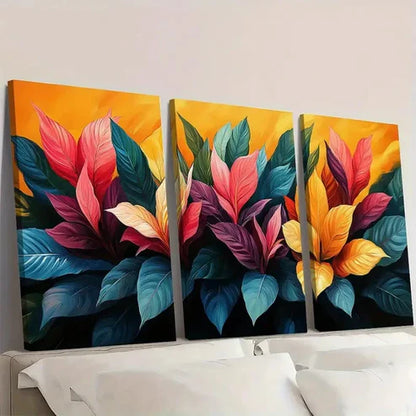 3pcs Colorful Floral Design for Home Wall Art Canvas Unframed – High Quality Print 100% Australian Made Wall Canvas - Bella Home Decor