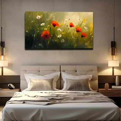 Daisies And Small Yellow Wall Art canvas office home room framed 120x60cm - Bella Home Decor