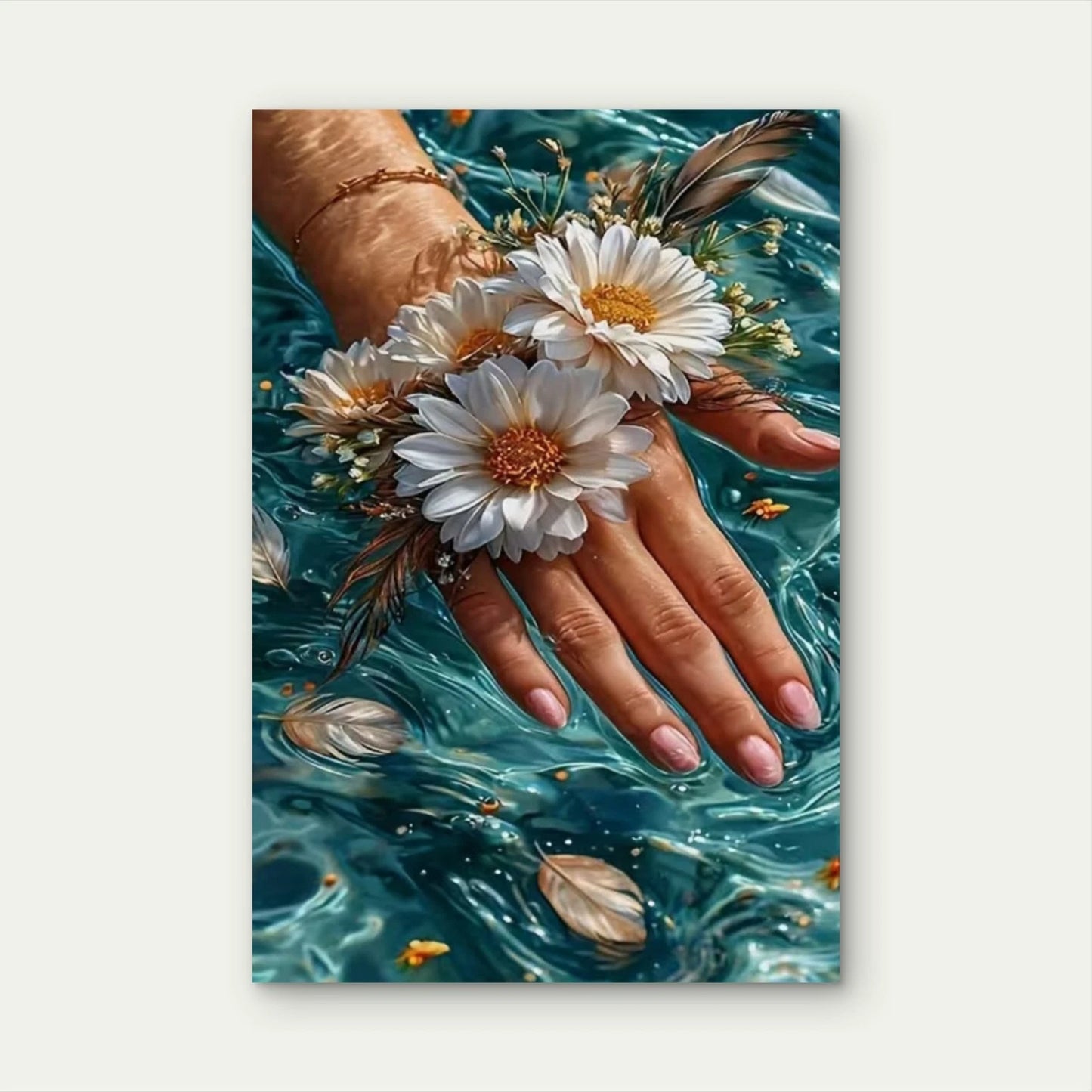 Floral Handpiece Metal Print Ready to Hang