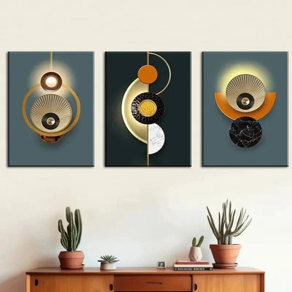 3pcs Modern Fashion Graphics Geometry Perfect Wall Art Set Canvas Framed 60x90cm - High Quality Print 100% Australian Made Wall Canvas Ready to Hang - Bella Home Decor