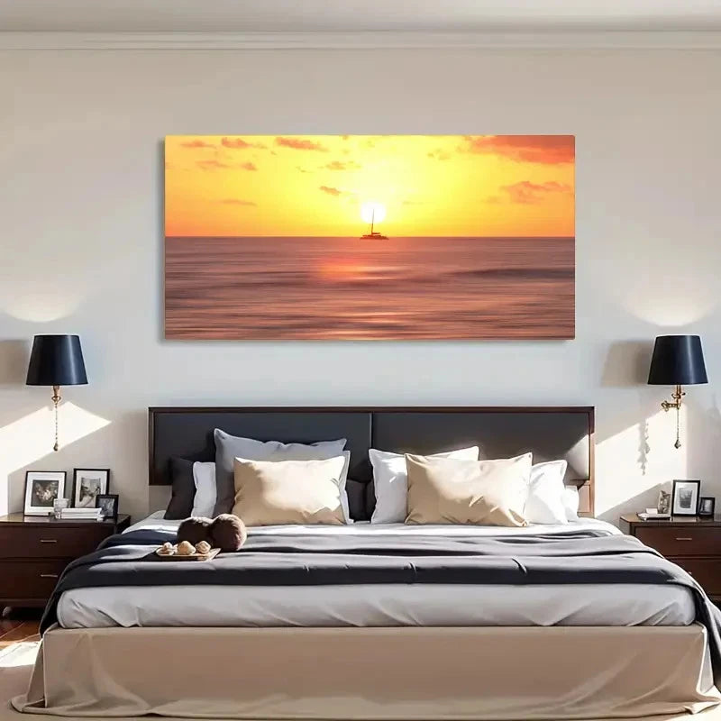 Scenery Landscape Sunset Wall Art Canvas Office Home Room Framed 120x60cm