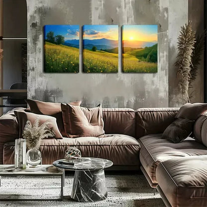 3pcs Rustic Coastal Style Solid Pattern Wall Art Set Wall Art Canvas Unframed - High Quality Print 100% Australian Made Wall Canvas