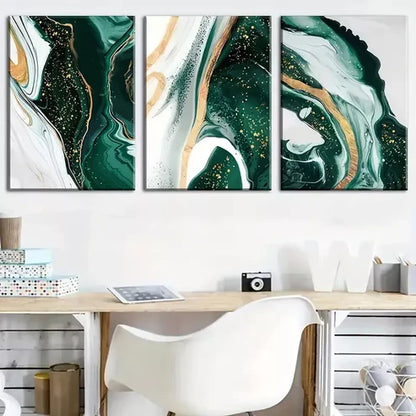 3pcs Marble Patterned Abstract Ink Wall Art Canvas Unframed - High Quality Print 100% Australian Made Wall Canvas