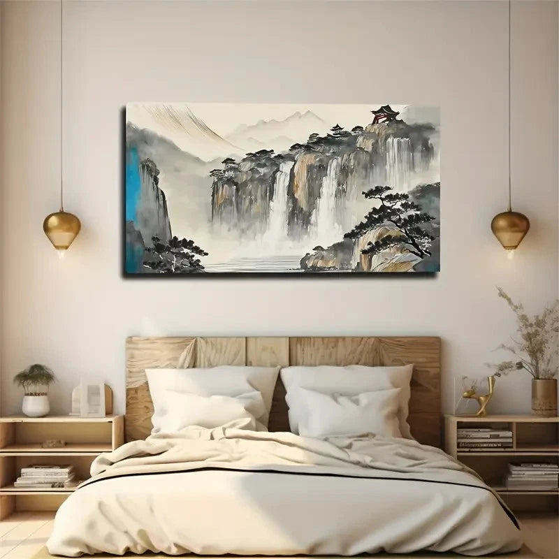 Serene Landscape Wall Art Canvas Office Home Room Framed 120x60cm