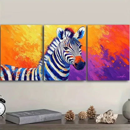 3pcs Zebra Wall Art Canvas Unframed - High Quality Print 100% Australian Made Wall Canvas