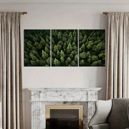 3pcs Forest Trees Greenery Natural Scenery Metal Print Ready to Hang Art - Bella Home Decor