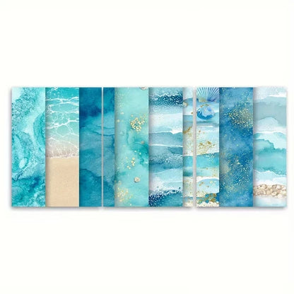3pcs Ocean, Sand, Shells & Shoreline Scenes Wall Art Set Canvas Framed 40x60cm – High Quality Print 100% Australian Made Wall Canvas Ready to Hang