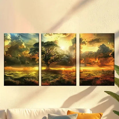 3pcs Enchanting Golden Forest Wall Art Set Canvas Unframed – High Quality Print 100% Australian Made Wall Canvas