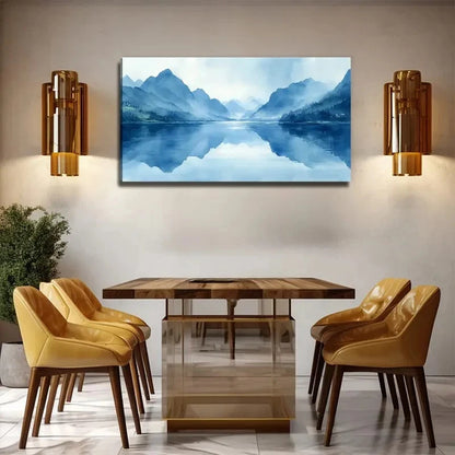 Blue Mountain And Lake Lands Wall Art Canvas Office Home Room Framed 120x60cm