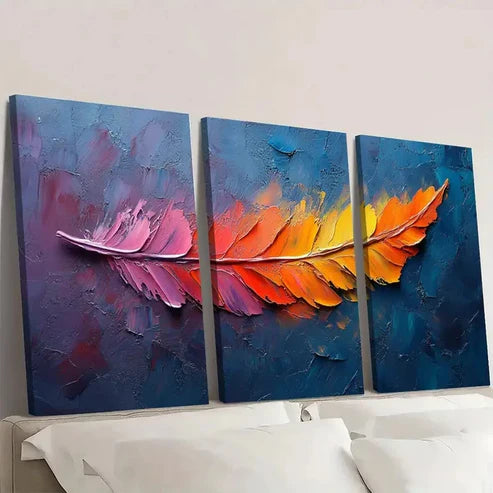 3pcs Original Abstract Colorful Oil Paint HL Wall Art Set Canvas Unframed - High Quality Print 100% Australian Made Wall Canvas - Bella Home Decor