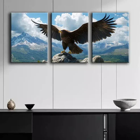 3pcs Majestic Eagle Spread Wings Wall Art Canvas Unframed - High Quality Print 100% Australian Made Wall Canvas
