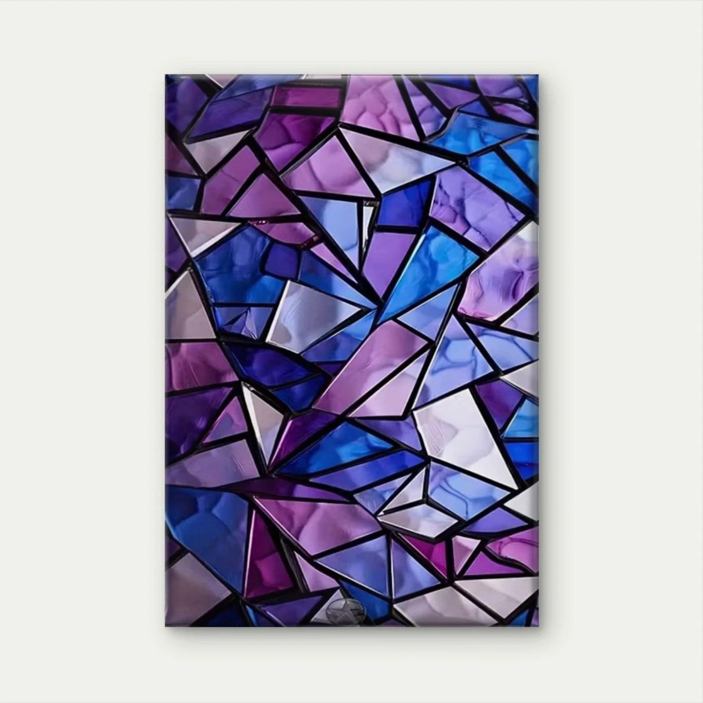 Violet Mosaic Abstract Geometric Metal Print Ready to Hang