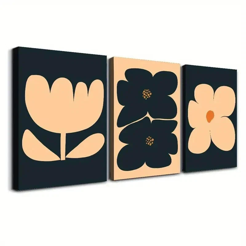 3pcs Renaissance Floral RFB      Wall Art Canvas Framed 40x60cm - High Quality Print 100% Australian Made Wall Canvas Ready to Hang