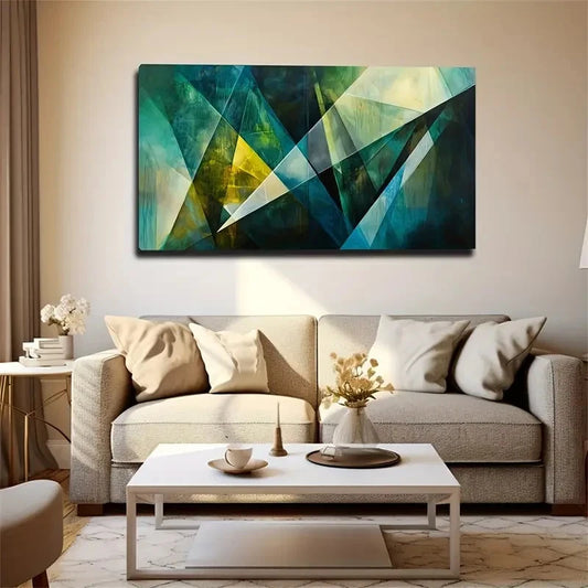 Minimalist Green Abstract Décor Wall Art Canvas Office Home Room Framed 120x60cm