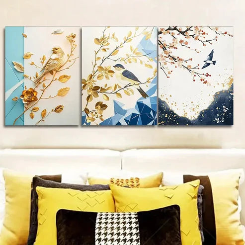 3pcs The Plum Chart (1) Wall Art Canvas Unframed - High Quality Print 100% Australian Made Wall CanvasC