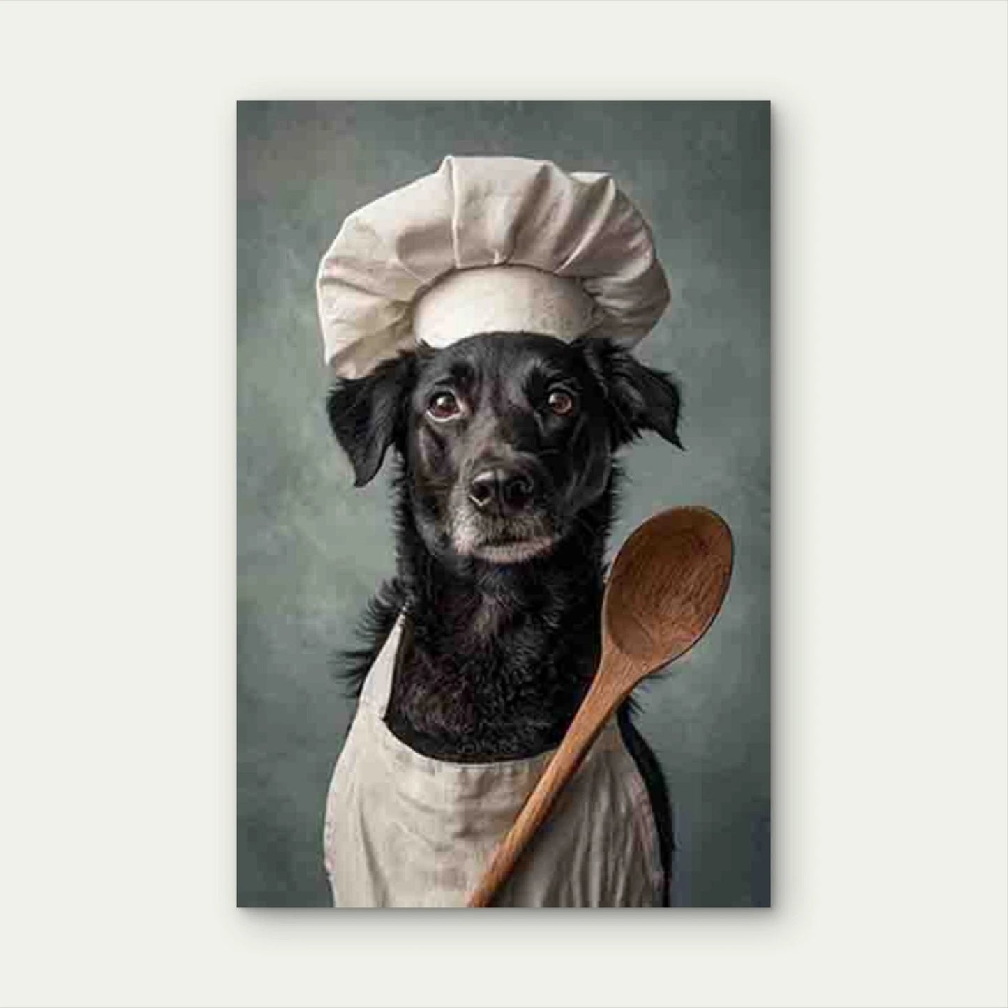 Chef Dog Preparing Food Metal Print Ready to Hang