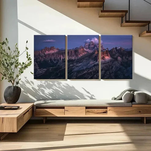3pcs Rocks Mountains Modern Landscape Wall Art Canvas Unframed - High Quality Print 100% Australian Made Wall Canvas