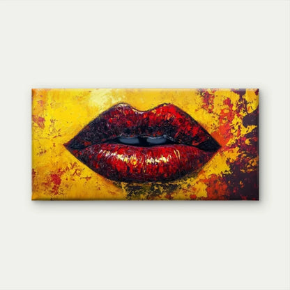 Close-Up Design of Lips Wall Art Canvas Office Home Room Framed 120x60cm