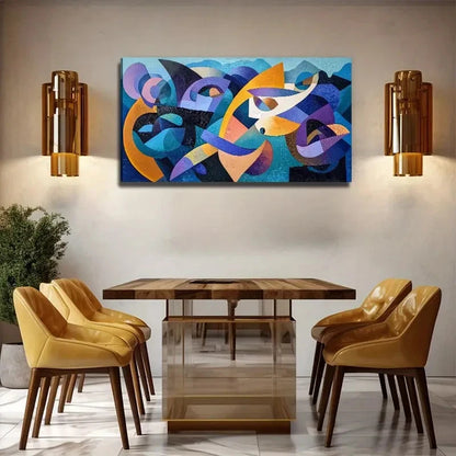 Vibrant Abstract Decor Wall Art Canvas Office Home Room Framed 120x60cm