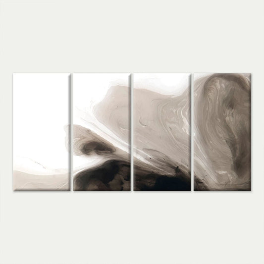 4pcs Neutral Fluid Marble and Liquid Beige Wall Art Set Canvas Framed 45x80cm - High Quality Print 100% Australian Made Wall Canvas Ready to Hang