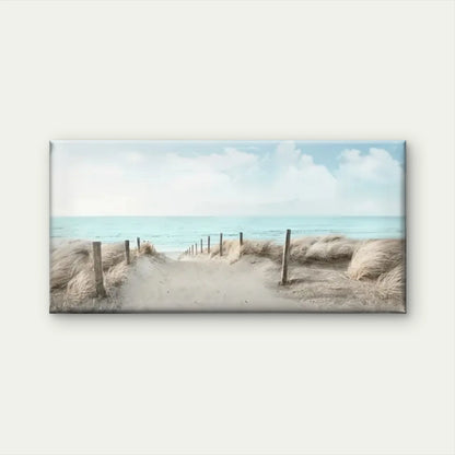 Beach Scene Pathway Sky Wall Art Canvas Office Home Room Framed 120x60cm