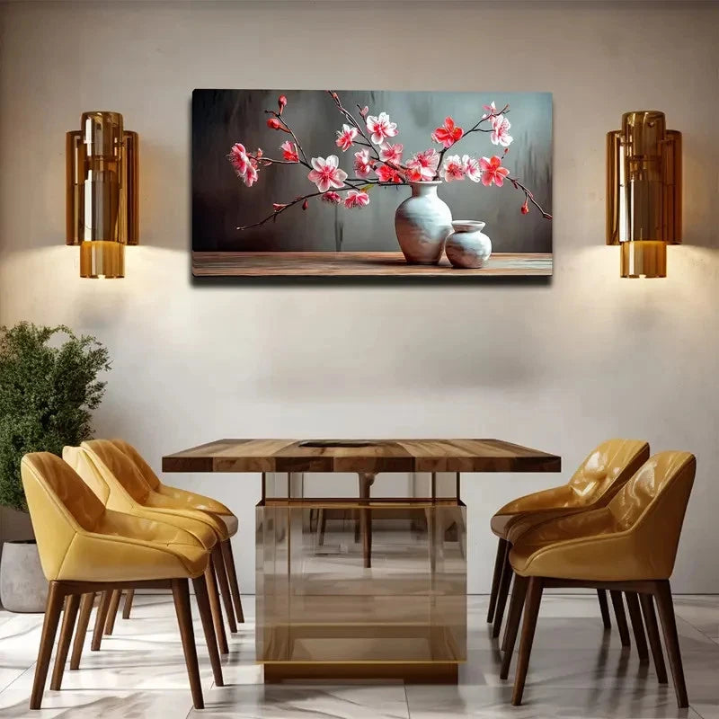 Blooming Peach Blossoms Wall Art Canvas Office Home Room Framed 120x60cm