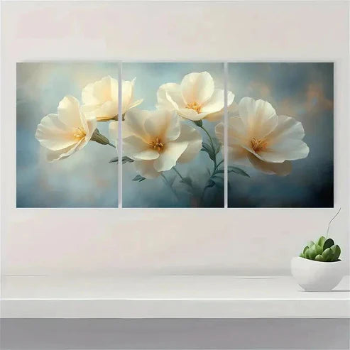 3pcs Ruffle Fine Art Girl ER Wall Art Set Canvas Unframed - High Quality Print 100% Australian Made Wall Canvas - Bella Home Decor