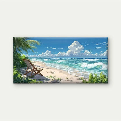 Turquoise Waters & Sandy Shorel Wall Art Canvas Office Home Room Framed 120x60cm