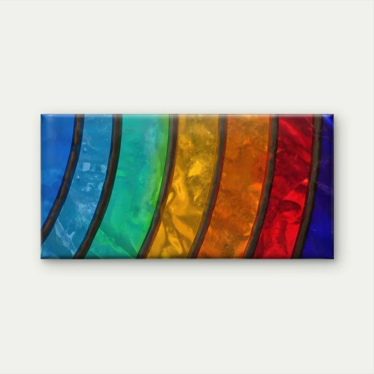 Abstract Stained Glass Wall Art Canvas Office Home Room Framed 120x60cm